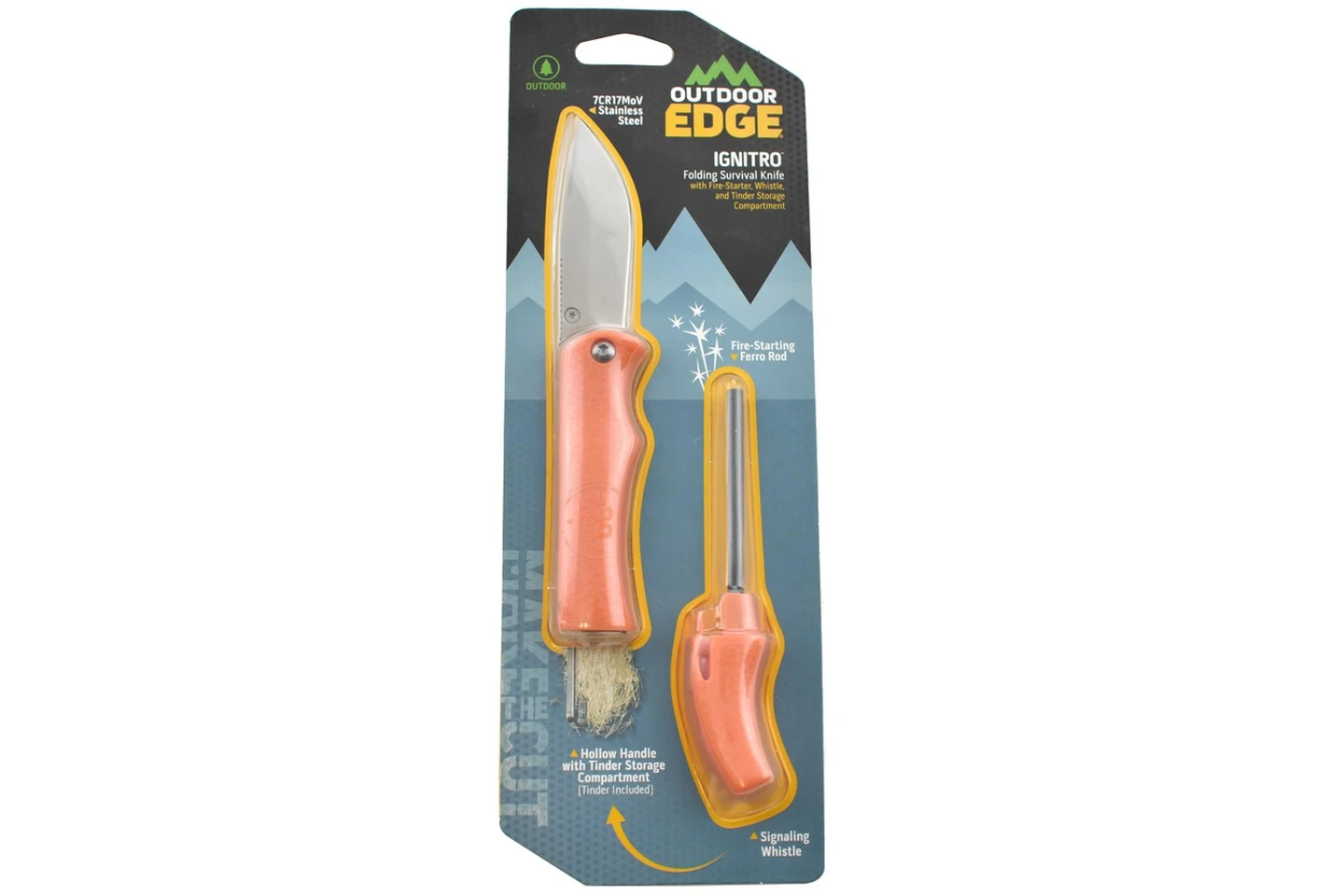 Outdoor Edge IG23C Ignitro Couteau De Survie Avec Allume-feu Et Sifflet Intégré 4 Outdoor Edge IG23C Ignitro Couteau De Survie Avec Allume-feu Et Sifflet Intégré – Image 2