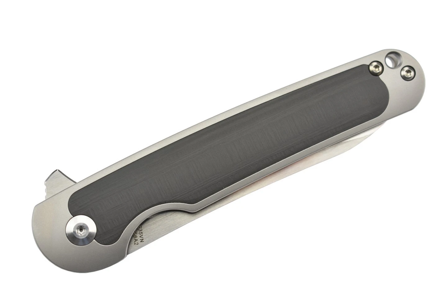 Kizer Ki4556A2 Clutch Par Carlos Elstner Lame Acier S35VN Manche Titane Et Fibre De Carbone 6 Kizer Ki4556A2 Clutch Par Carlos Elstner Lame Acier S35VN Manche Titane Et Fibre De Carbone – Image 4