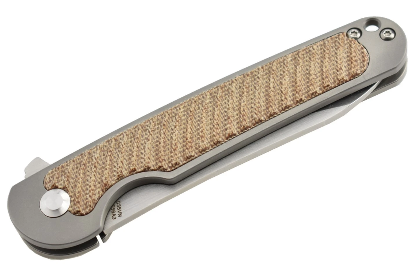 Kizer Ki4556A3 Clutch Lame Acier S35VN Manche Micarta Par Carlos Elstner 6 Kizer Ki4556A3 Clutch Lame Acier S35VN Manche Micarta Par Carlos Elstner – Image 4