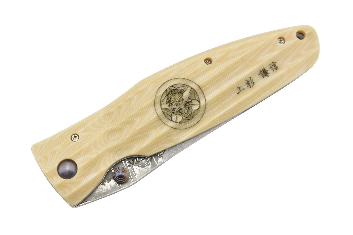 Mcusta Sengoku MC-185D Damas Micarta Blanc 7 Mcusta Sengoku MC-185D Damas Micarta Blanc – Image 5