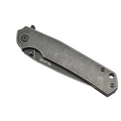 Ruike P801-SB Noir Couteau De Poche Lame Acier 14C28N Manche Acier 3Cr14N Finition Délavée -Kansept shop P801SB 3.jpg 1440x960 1