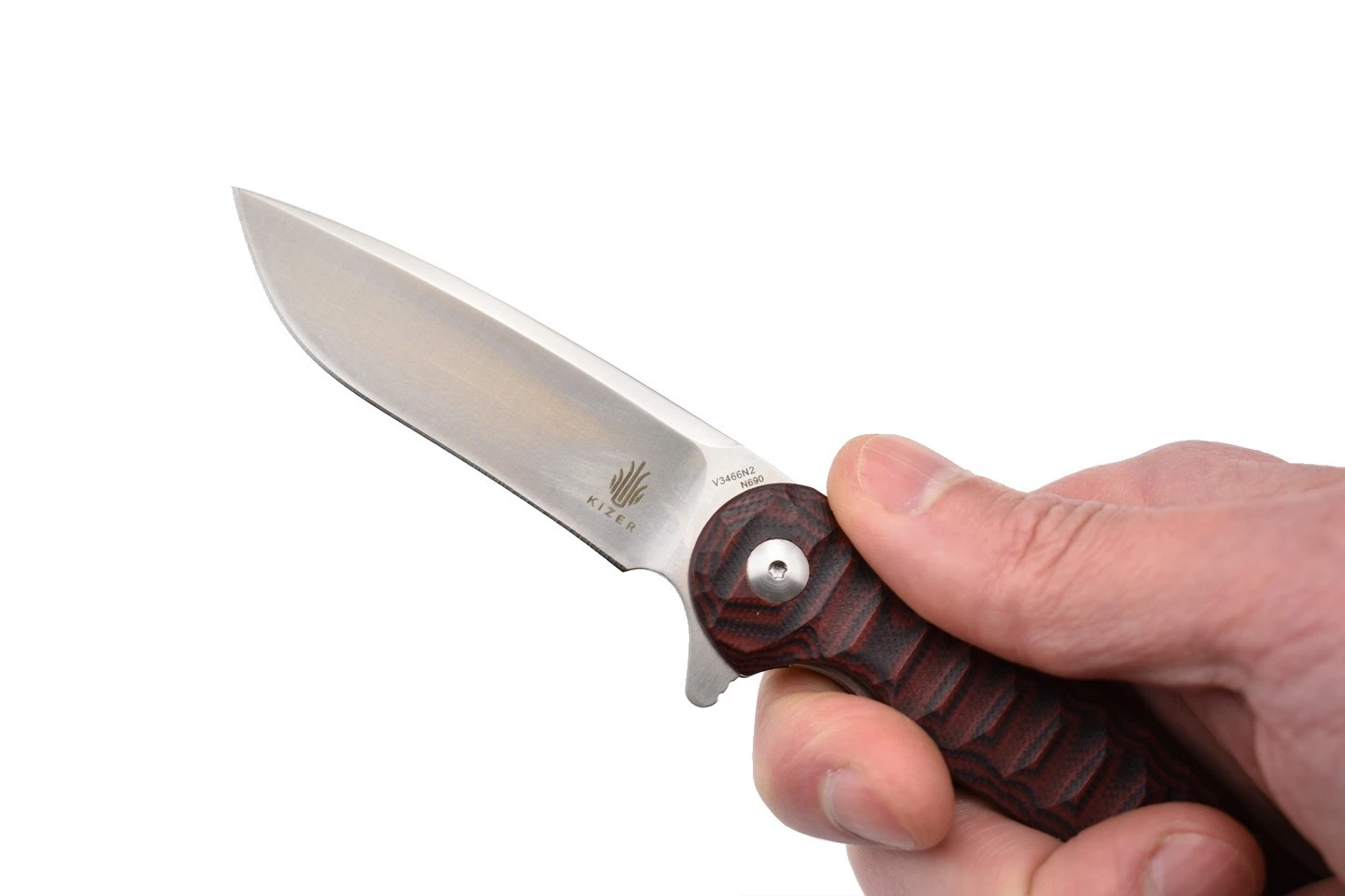 Kizer V3466N2 Dukes Par Matt Cucchiara Lame Acier N690 Et Manche G10 Marron 14 Kizer V3466N2 Dukes Par Matt Cucchiara Lame Acier N690 Et Manche G10 Marron – Image 12