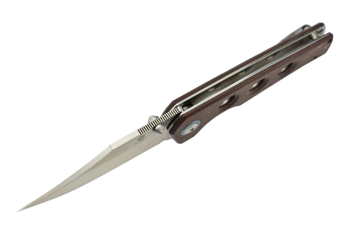 Kizer V3551N2 Junges Par Carlos Elstner Lame Acier N690 Manche Micarta Marron 5 Kizer V3551N2 Junges Par Carlos Elstner Lame Acier N690 Manche Micarta Marron – Image 3