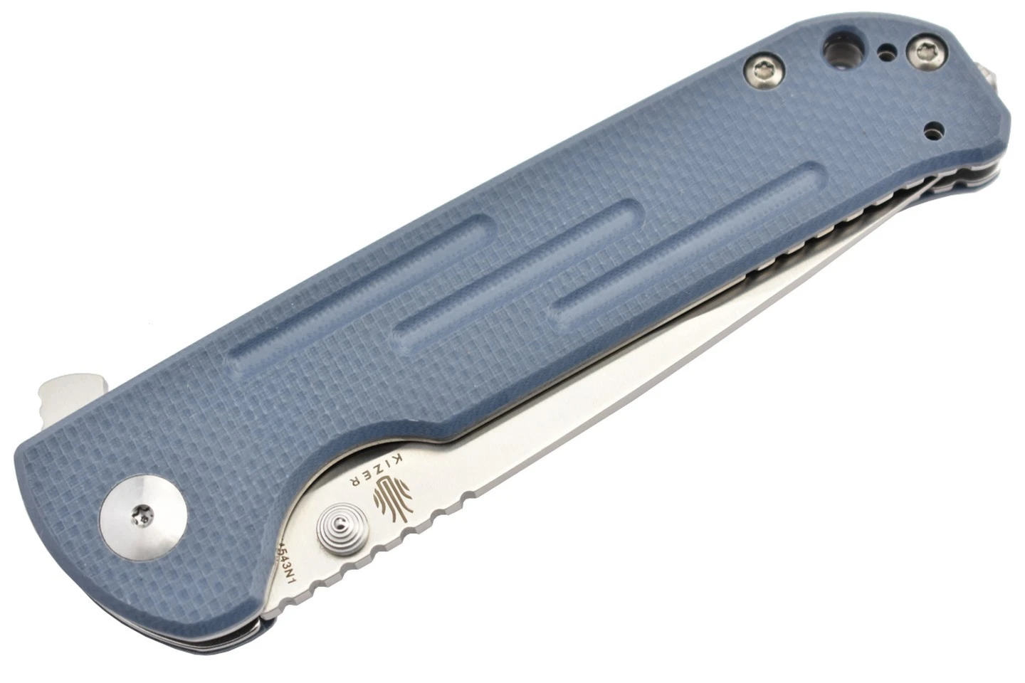 Kizer V4543N1 Justice - Lame Acier N690 Manche G10 Bleu 6 Kizer V4543N1 Justice - Lame Acier N690 Manche G10 Bleu – Image 4