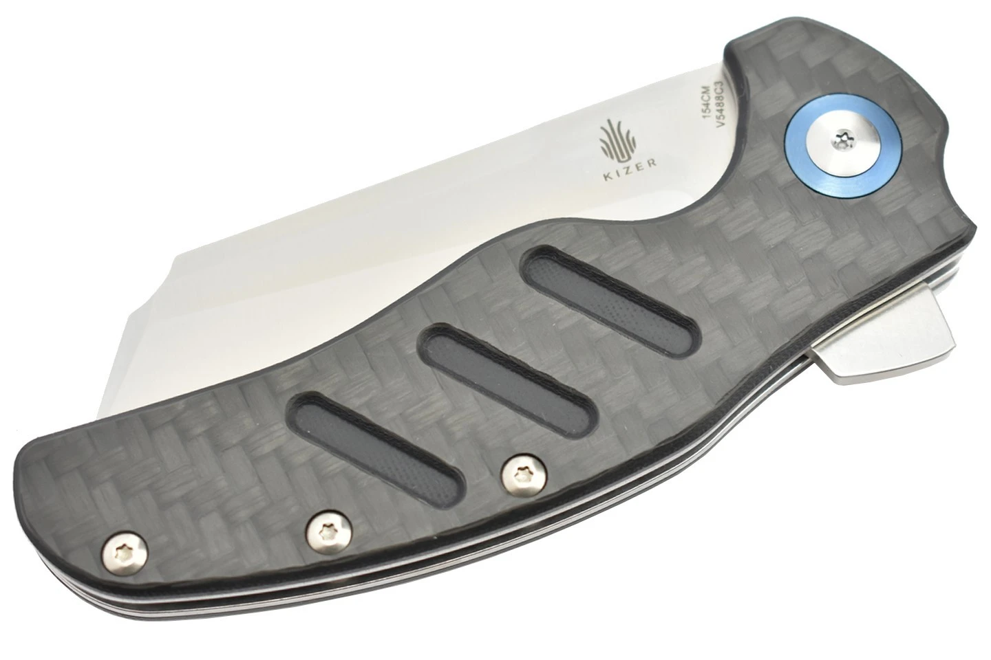 Kizer V5488C3 C01C XL Par Sheepdog Knives Lame 154CM Manche Fibre De Carbone 7 Kizer V5488C3 C01C XL Par Sheepdog Knives Lame 154CM Manche Fibre De Carbone – Image 5