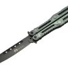 Maxknives P47 Couteau Papillon Lame Acier 3CR13 Manche Aluminium Anodisé Vert
