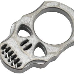 Maxknives PASKSA Poing Américain Skull En Aluminium Silver Antique