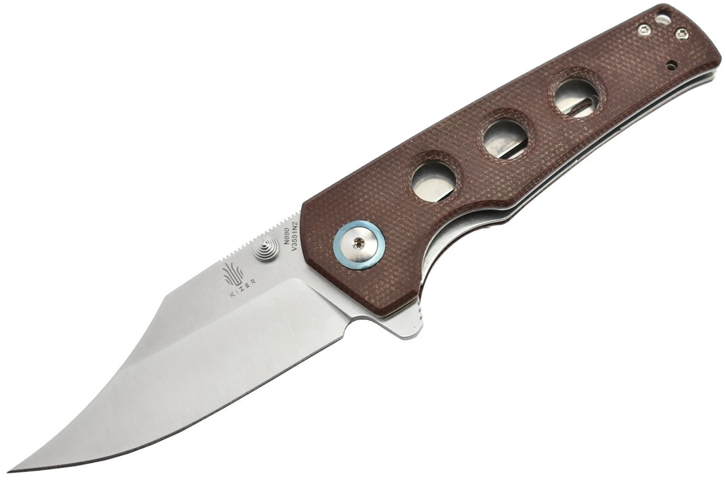 Kizer V3551N2 Junges Par Carlos Elstner Lame Acier N690 Manche Micarta Marron 3 Kizer V3551N2 Junges Par Carlos Elstner Lame Acier N690 Manche Micarta Marron