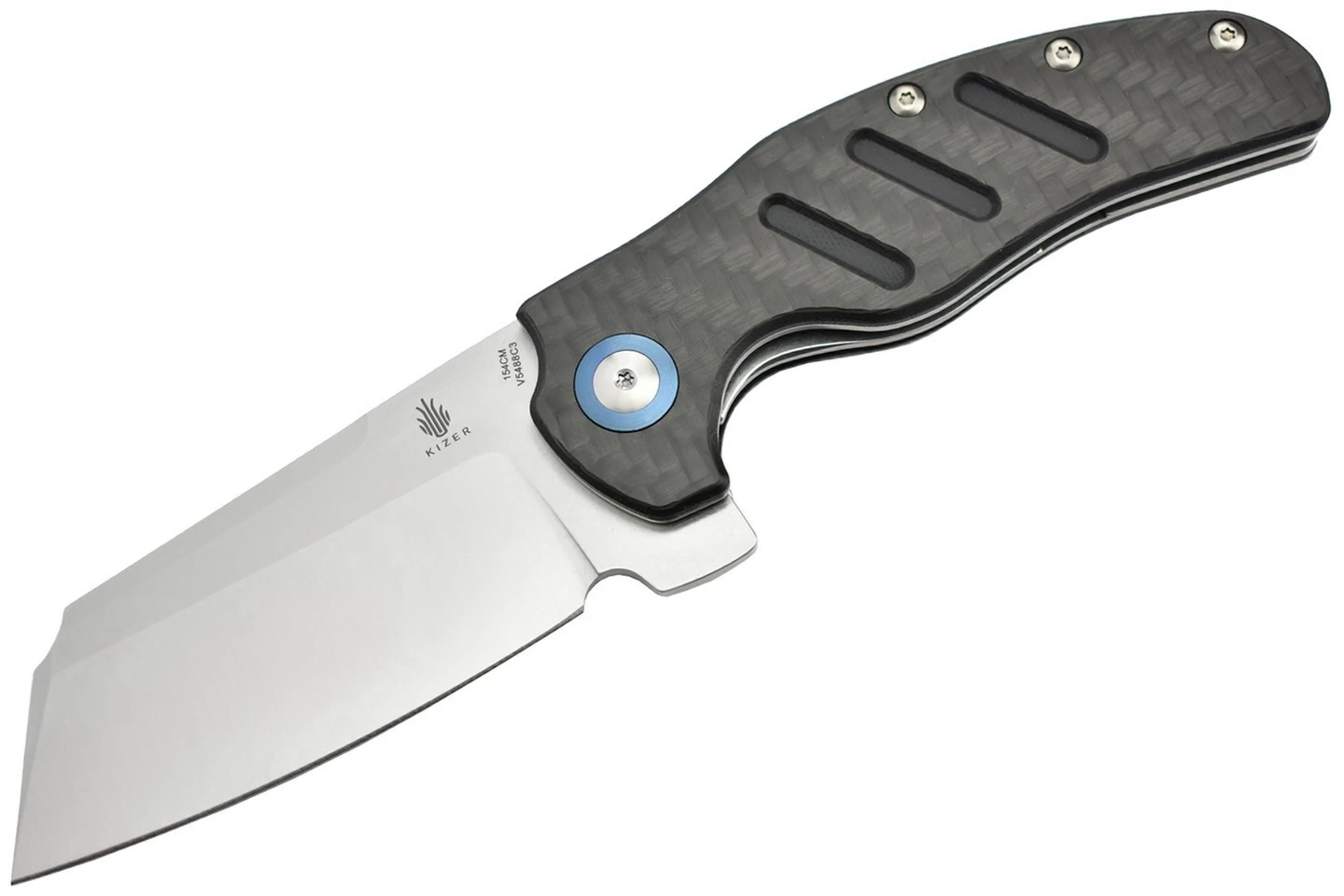 Kizer V5488C3 C01C XL Par Sheepdog Knives Lame 154CM Manche Fibre De Carbone 3 Kizer V5488C3 C01C XL Par Sheepdog Knives Lame 154CM Manche Fibre De Carbone